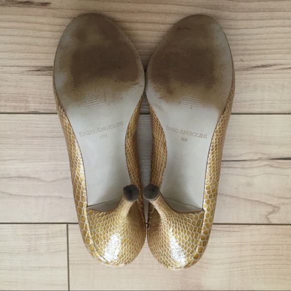 ENZO ANGIOLINI Maylie Leather Snake Print Pumps! - Picture 7 of 8